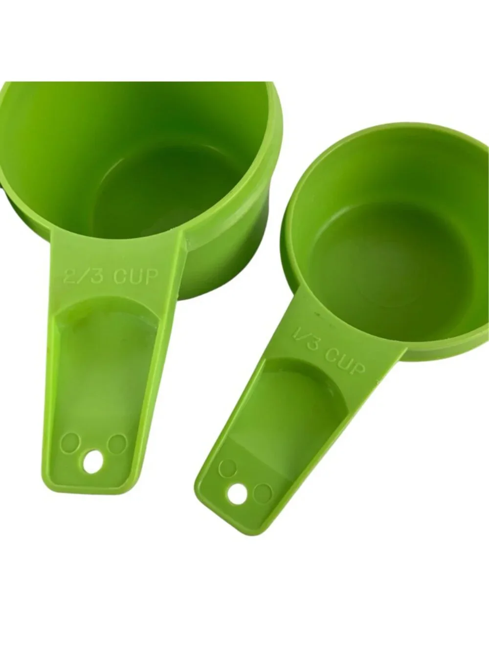 Vintage Tupperware Measuring Cups Set Of 4 Green Plastic 1 To 1/3 Cup